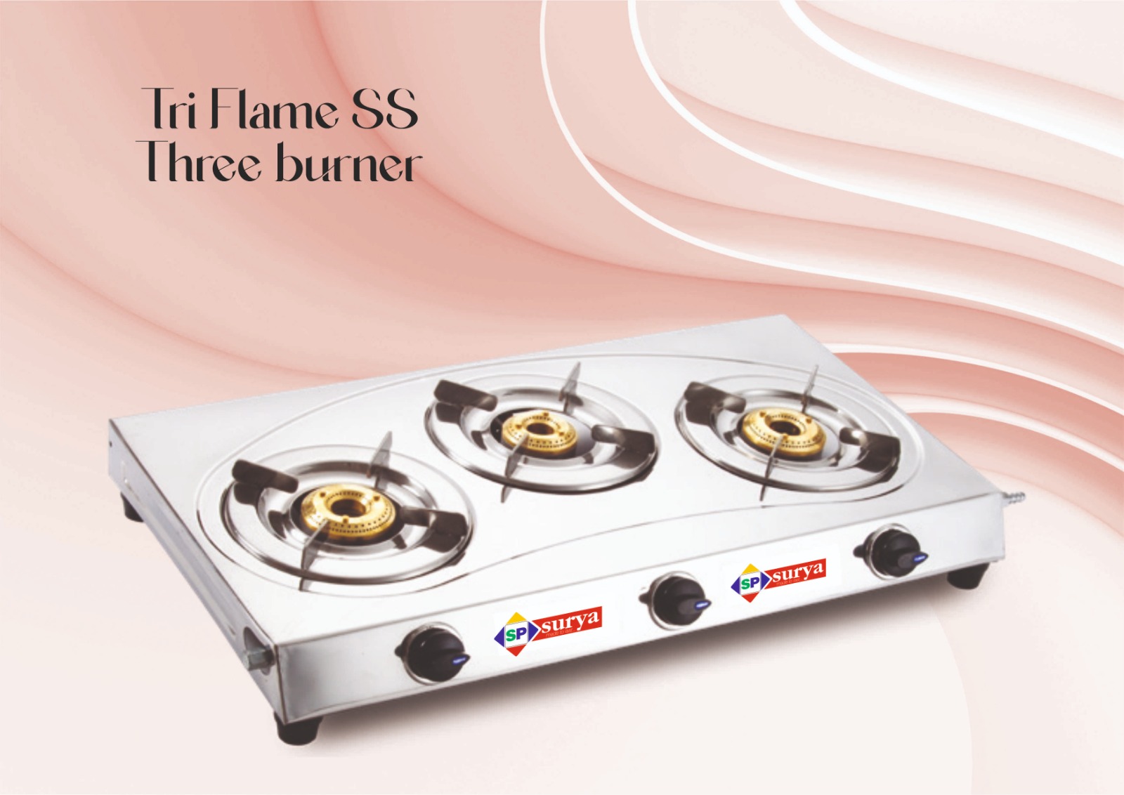 Tri Flame SS Three Burner